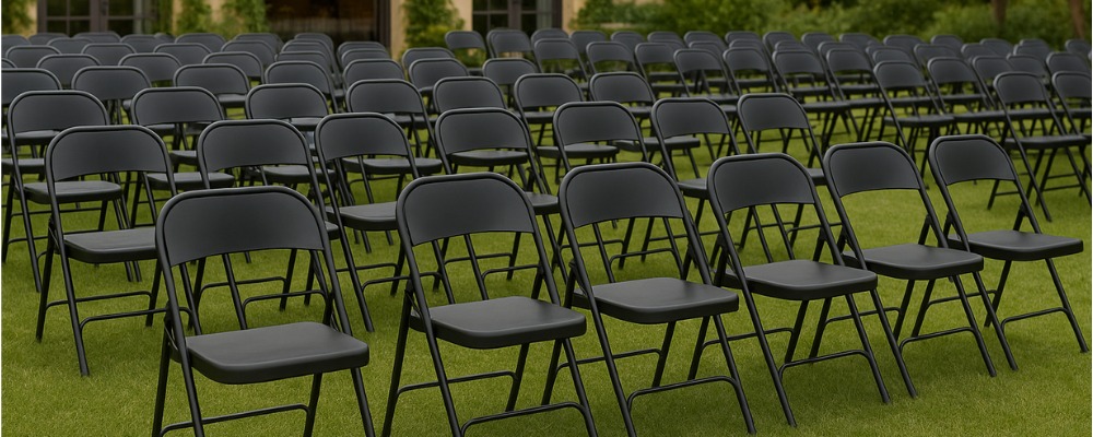 Chaise pliante mise en scène